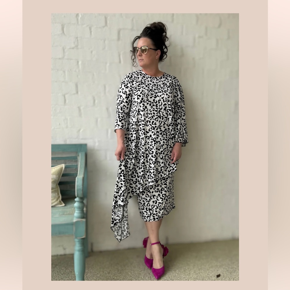 Zadie Bs Leopard Modest Skirt & Top Set Church Outfit Boutique Small Medium